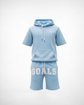 Hooded Blue Short Set