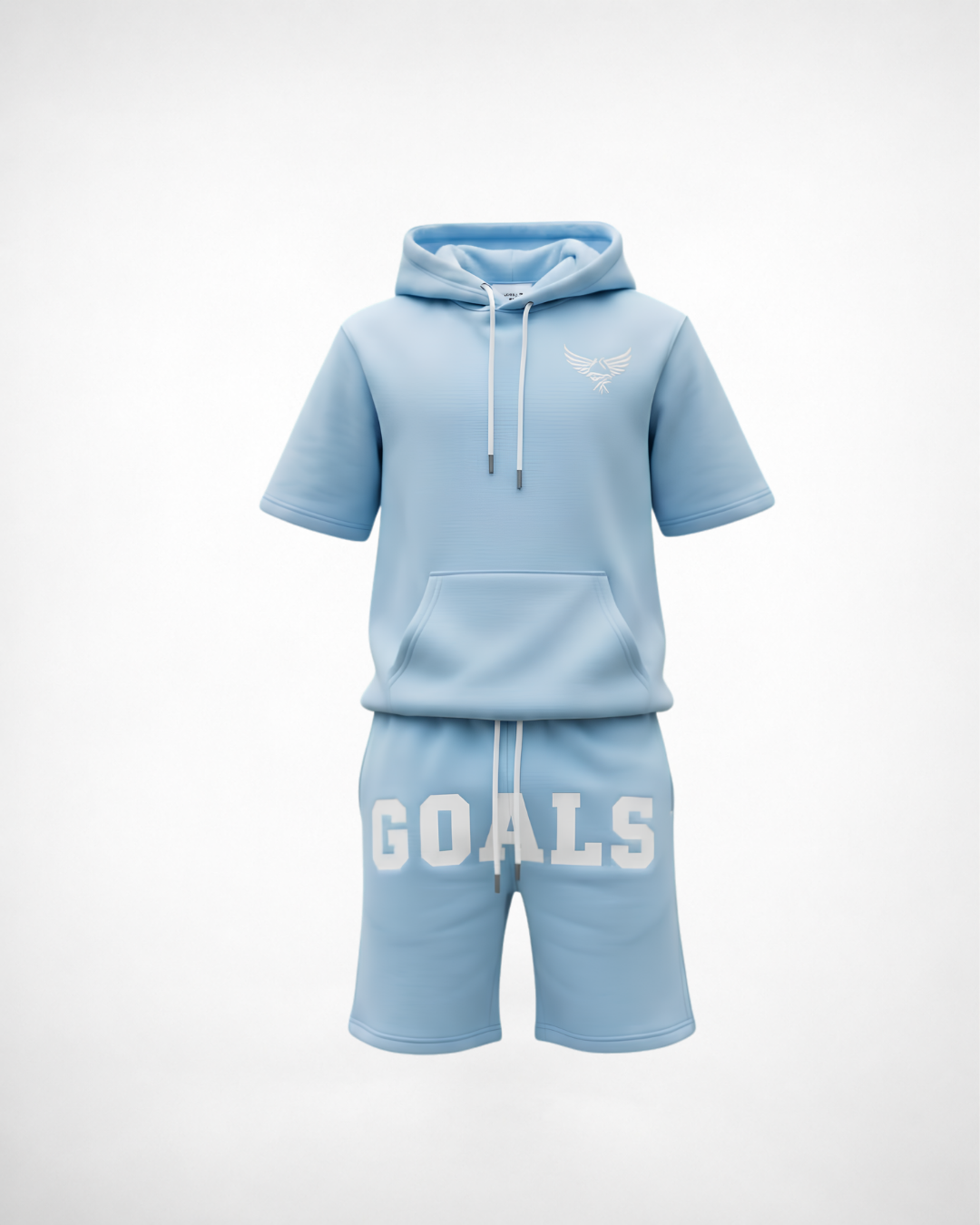 Hooded Blue Short Set