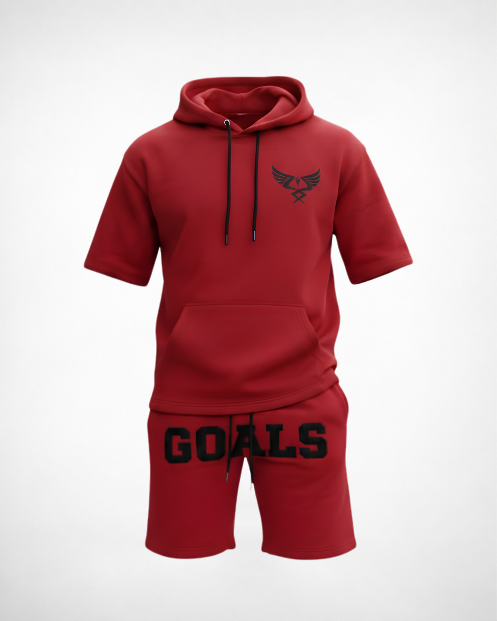 Hooded Red Short Set