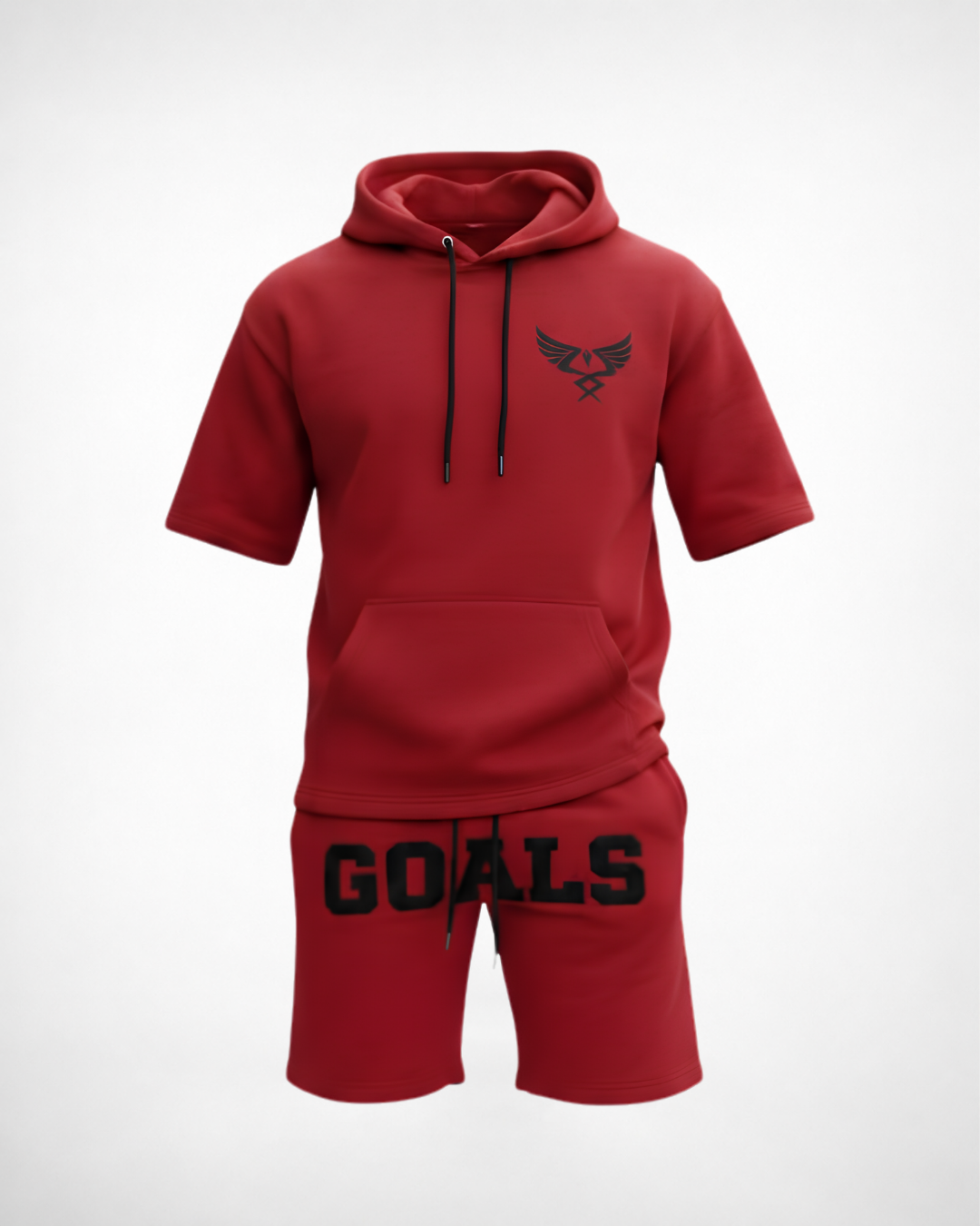 Hooded Red Short Set