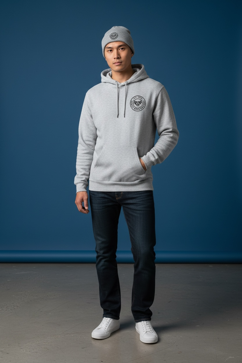 Model wearing a size large