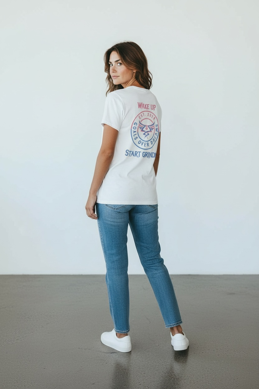 Back view of model wearing a size medium 
